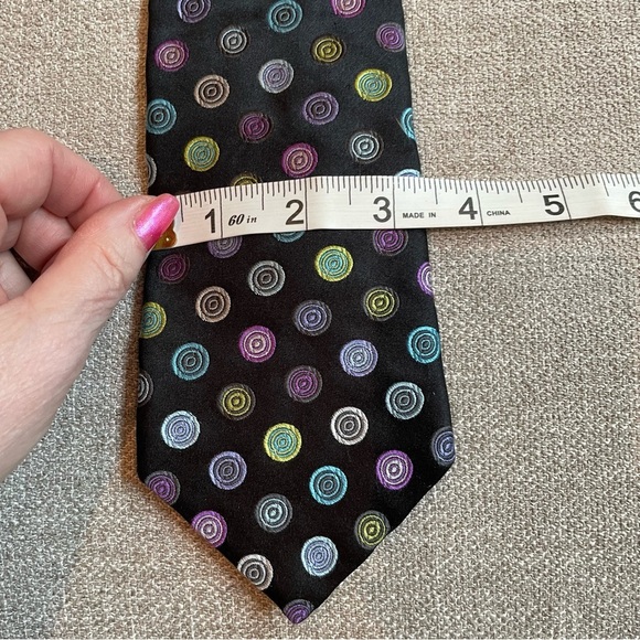 Ted Baker 100% Silk Made in America Men's Multicolor Circles Tie Professional - Picture 11 of 11